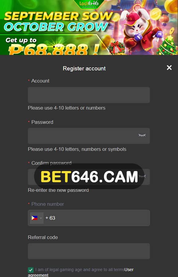 Register with Bet646 and get bonuses
